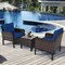 Costway 3PCS Outdoor Rattan Conversation Set Patio Garden Cushioned Sofa Chair